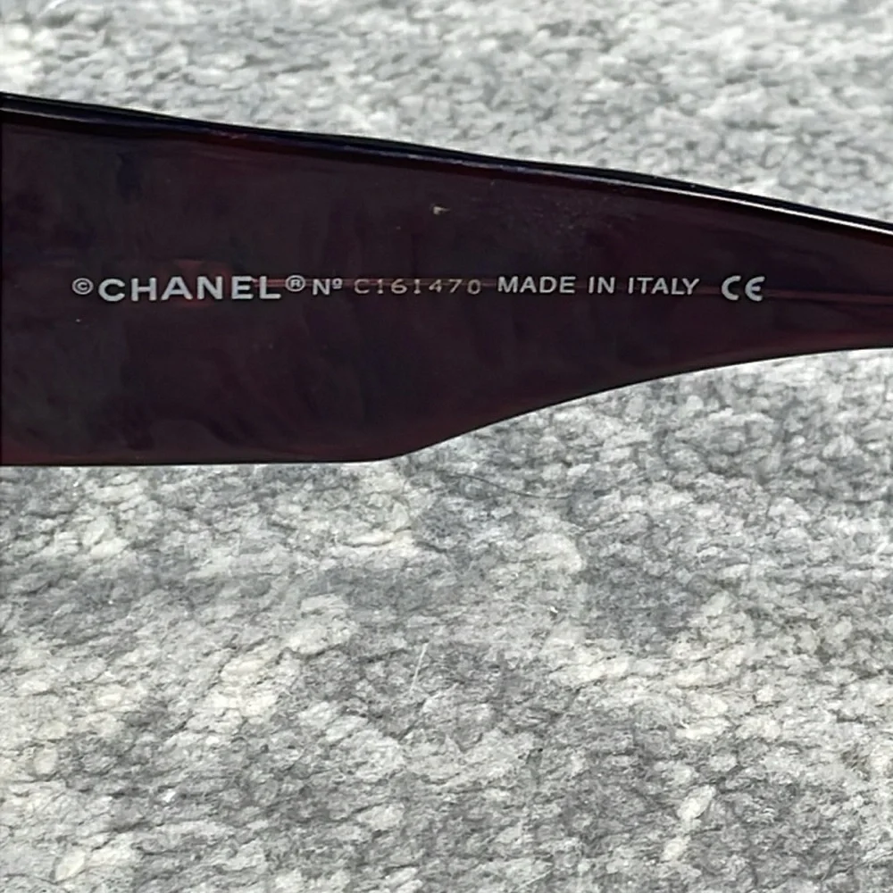 Chanel Acetate Quilted CC Glasses Frames Amber Brown Color Change Green Rim